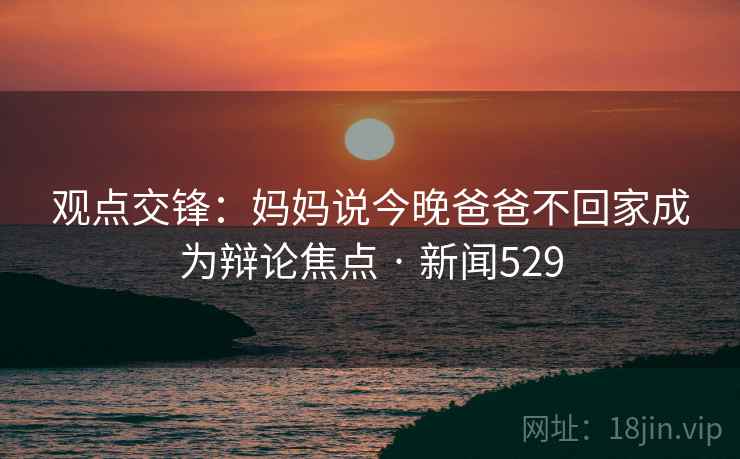 观点交锋：妈妈说今晚爸爸不回家成为辩论焦点 · 新闻529